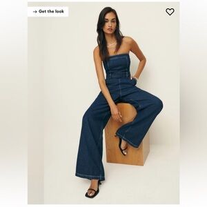 Reformation Eva Denim Jumpsuit NWT